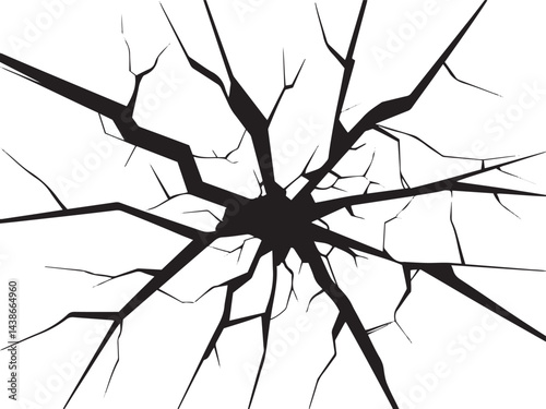 cracked surface texture black and white background illustration