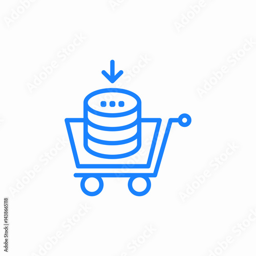 adding funds to cart icon sign vector