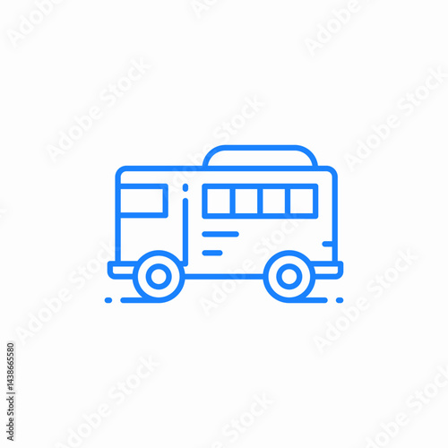 city bus profile icon sign vector
