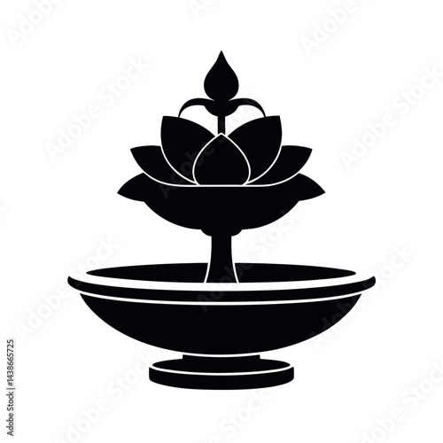 silhouette vector gardenia elegant artificial fountain