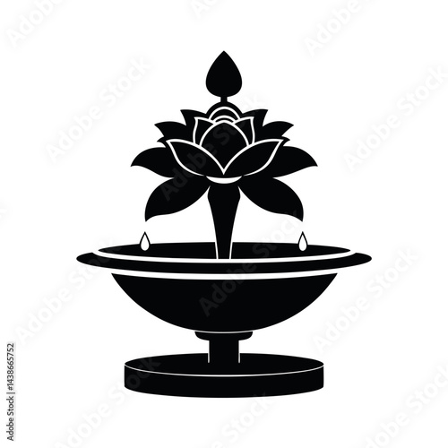 silhouette vector gardenia elegant artificial fountain