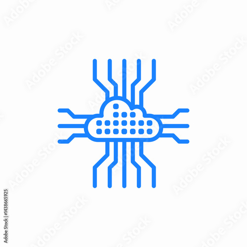 cloud data network icon sign vector