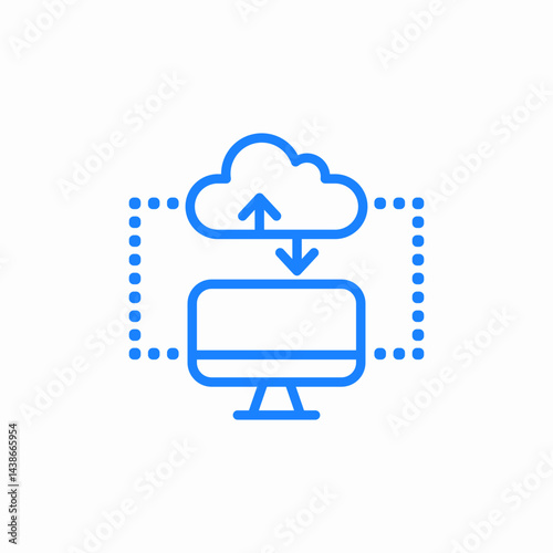 cloud data sync icon sign vector