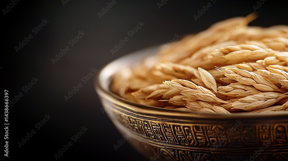 Close-up of oatmeal in black bowl