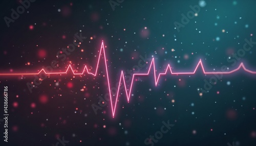 Heartbeat Line Graphic Design with Vibrant Colors  