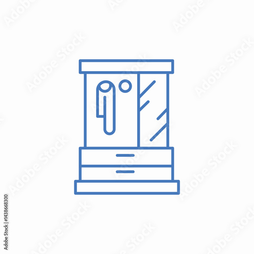 wardrobe mirror drawers icon sign vector
