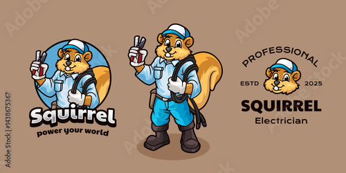 Electrician Squirrel Mascot