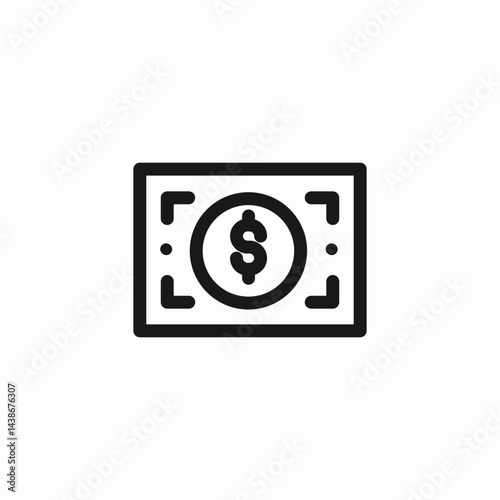 dollar bill currency icon sign vector