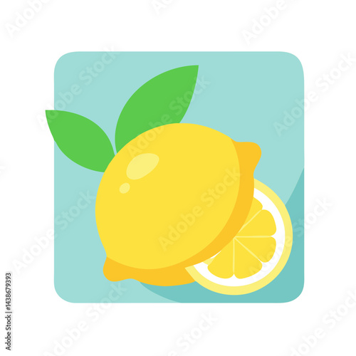 lemon with leaf
