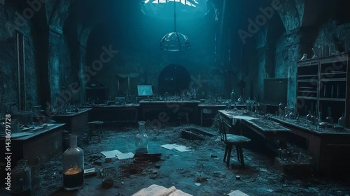 Exploring Abandoned Laboratory with Dusty Equipment and Strange Atmosphere