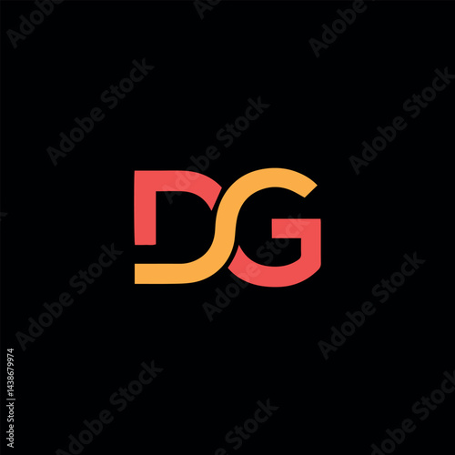 letters dg text logo design vector