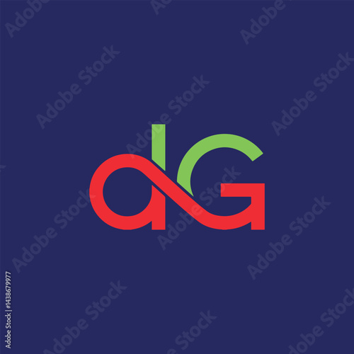 letters dg text logo design vector