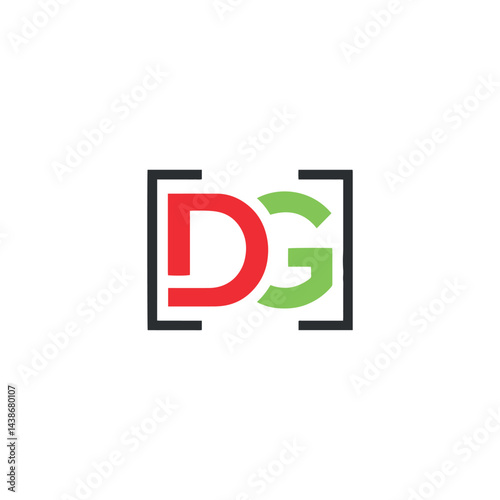 letters dg text logo design vector