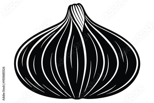  garlic bulb silhouette vector illustration