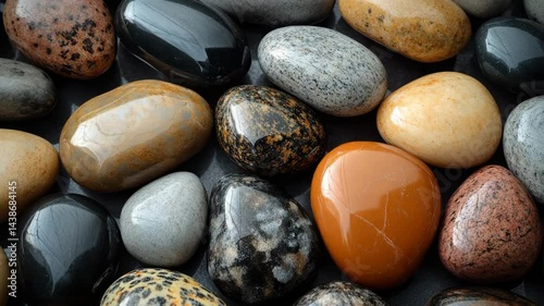 Assorted Polished Stone Pebbles Variety of Colors and Textures