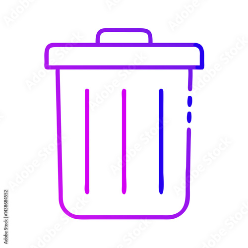 Modern trash can icon design in vibrant gradient colors  