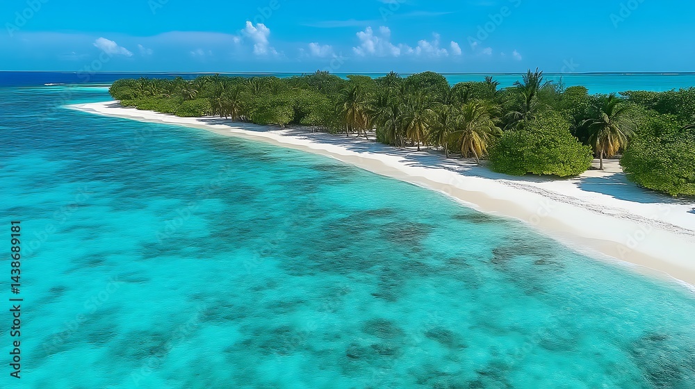 Fototapeta premium Tropical Island Paradise with Turquoise Water