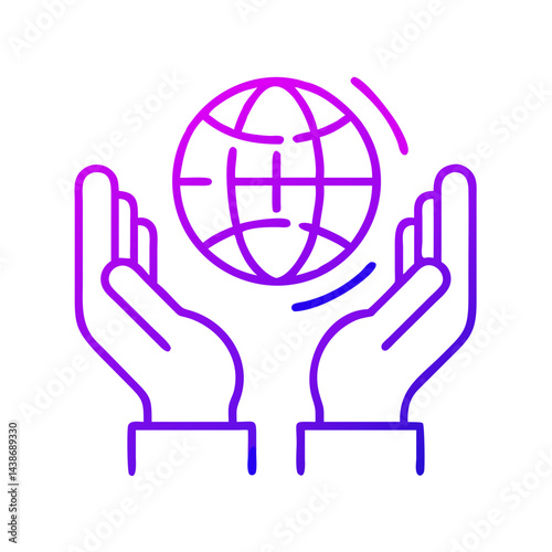 Hands Supporting a Globe in a Modern Style  