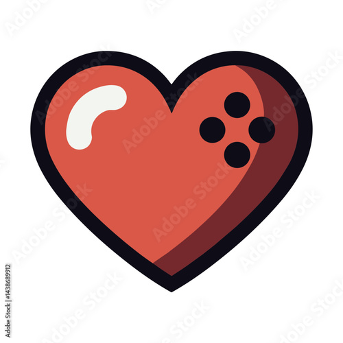 Heart shaped bowling ball icon symbolizing love for bowling sports passion hobby recreation gaming entertainment competition leisure