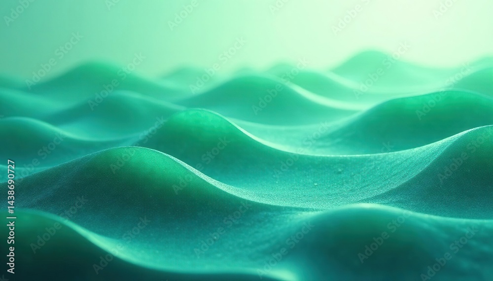 Fototapeta premium Subtle green wave pattern, calming tranquil scene, graphics, modern