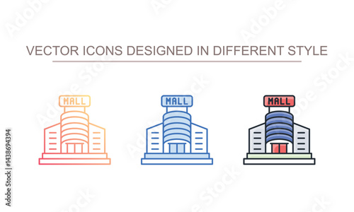 Mall icon design with white background stock illustration