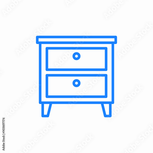 bedside table icon sign vector