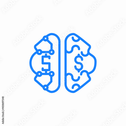 brain money icon sign vector