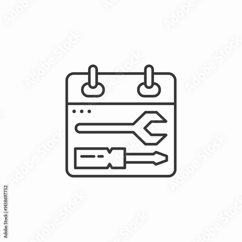 calendar settings icon sign vector