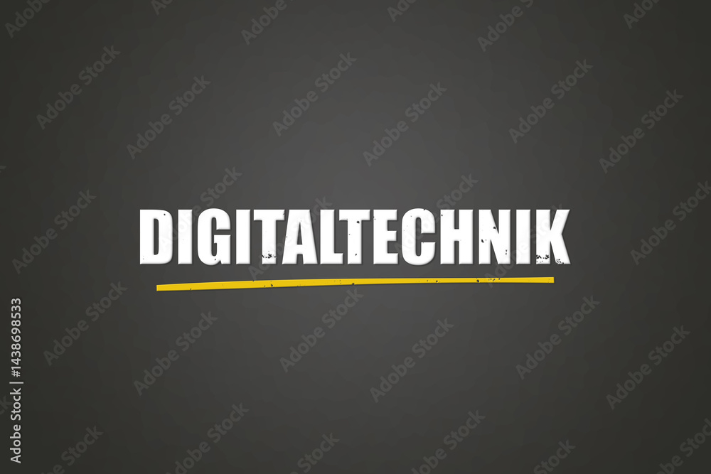 Obraz premium Digitaltechnik (Digital technology) - A blackboard with white text.
