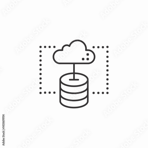 cloud database icon sign vector