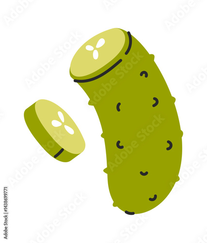 Cucumber vegetable hand drawn food