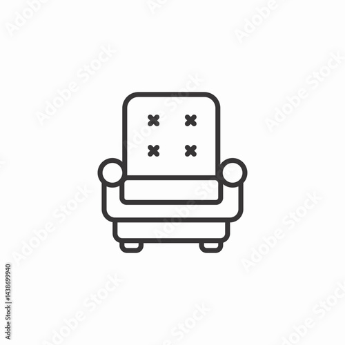 comfy armchair icon sign vector