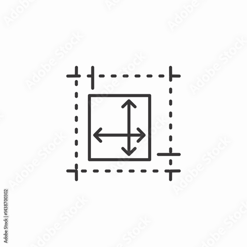 crop tool icon sign vector