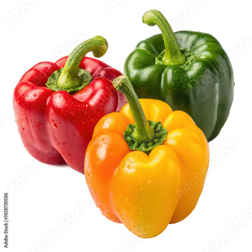 Bell peppers png colorful bell peppers png red yellow green peppers png fresh peppers png sweet peppers png transparent background image