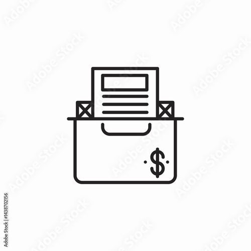 financial report folder icon sign vector