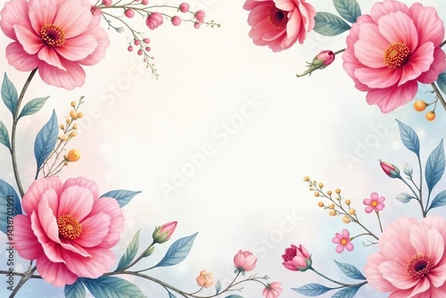 Delicate watercolor floral design Continuous, soft color palette , art, pastel, soft