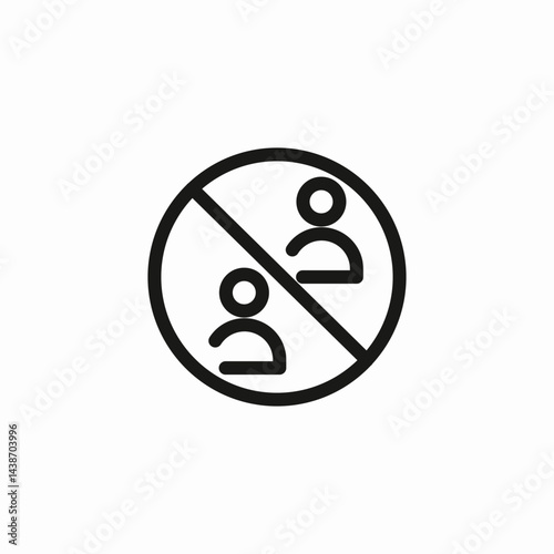 social distancing icon sign vector