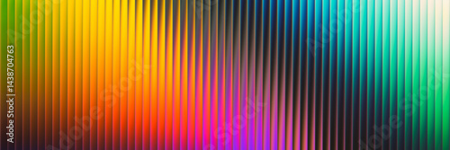 Vibrant rainbow neon gradient flows through fractal glass. Smooth light waves create dynamic and vivid atmosphere full of energy and motion. Vivid neon colors blend and reflect.  Vector illustration