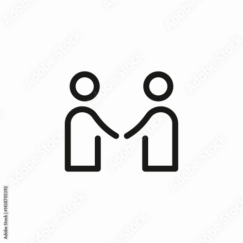 two people linked icon sign vector
