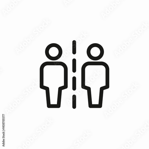 two separated people icon sign vector