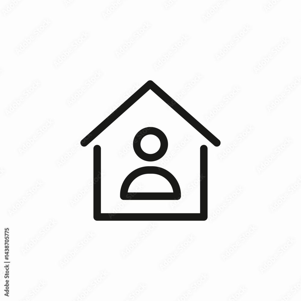 user inside house icon sign vector user inside house icon sign vector