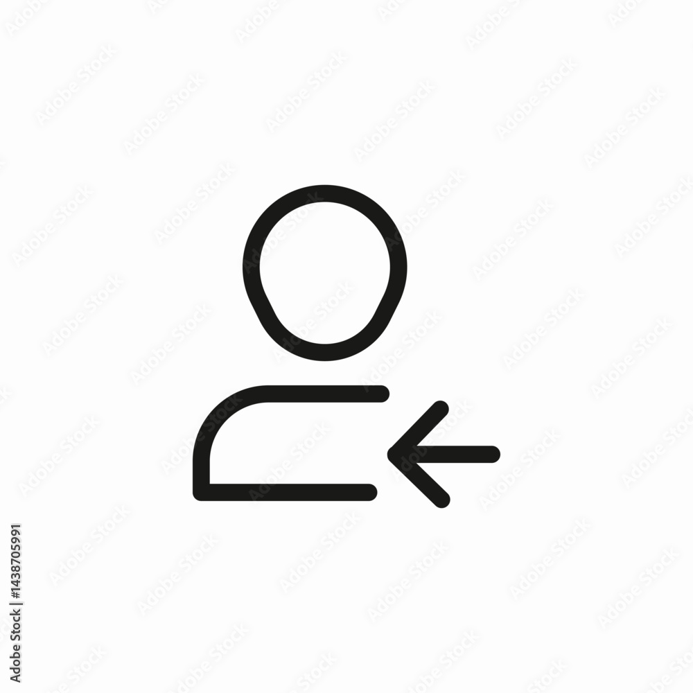 user pointing left icon sign vector