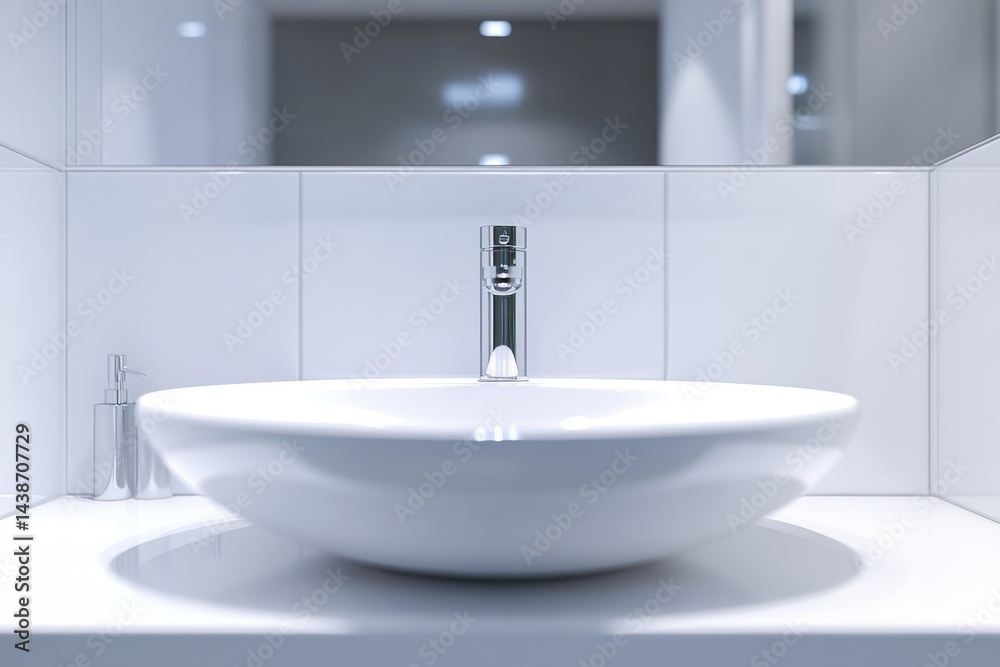 Fototapeta premium Modern sink and faucet in bathroom on white background on transparent background