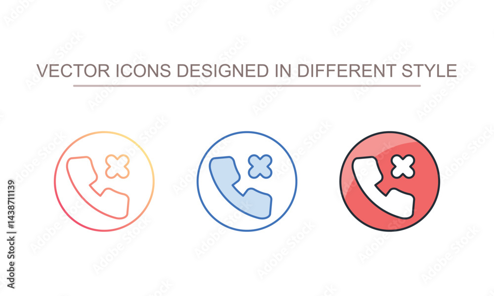 missed call icon design with white background stock illustration