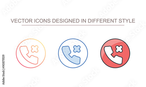 missed call icon design with white background stock illustration
