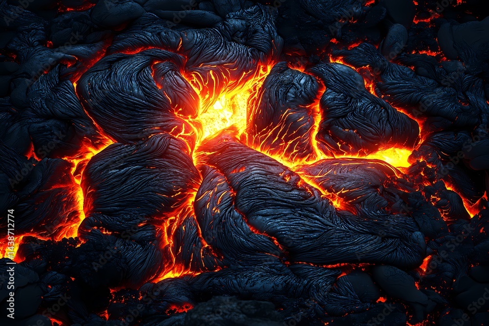 custom made wallpaper toronto digitalMolten lava flows intensely a fiery river of incandescent orange and yellow dark volcanic rock texture raw power of
