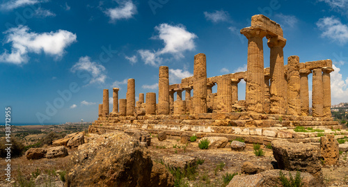 Greek temple of juno in the archaeological area of ​​agrigento. Sicily, Italy