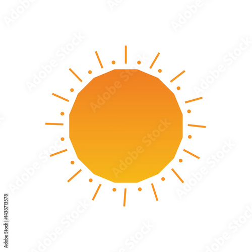Smiling Sun with Moon Element in Retro Style