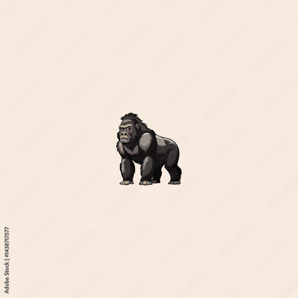 Colorful Gorilla icon flat vector design.