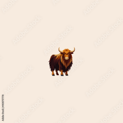 Colorful Yak icon flat vector design.